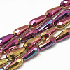 Electroplate Glass Beads Strands EGLA-Q099-D01-1