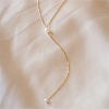 Stainless Steel Cable Chains Lariat Necklace PE9205-1-3