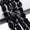 Natural Black Agate(Dyed & Heated) Beads Strands G-Q608-11A-1