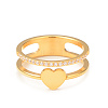 Crystal Rhinestone Heart Finger Ring RJEW-I096-17G-2