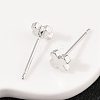 Brass Cross Stud Earrings for Women EJEW-G441-06C-P-3