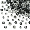 200Pcs Opaque Black Acrylic Beads MACR-FS0001-86-3