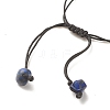 Natural Lapis Lazuli Chips Braided Bead Bracelet BJEW-JB08019-01-5