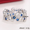 Hollow Brass Pave Cubic Zirconia Finger Rings FS-WG3B071-05-5