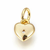 Brass Micro Pave Cubic Zirconia Charms X-ZIRC-F095-04G-2
