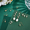 20Pcs 5 Style Brass Micro Pave Clear Cubic Zirconia Earrings Findings EJEW-UN0002-44-4