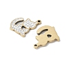 201 Stainless Steel Rhinestone Pendants STAS-V005-05G-01-2