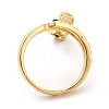 Cubic Zirconia Snake with Glass Wrap Adjustable Ring KK-H439-02A-G-3