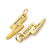 Brass Micro Pave Clear Cubic Zirconia Pendants LS-ZIRC-A019-12G-A-2