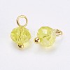 Electroplated Glass Charms GLAA-P038-05G-3