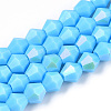 Opaque Solid Color Electroplate Glass Beads Strands X-EGLA-A039-P6mm-L12-1