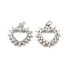 Brass Micro Pave Clear Cubic Zirconia Pendants KK-E068-VB189-1