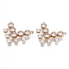 Brass Micro Pave Clear Cubic Zirconia Pendants Links KK-S359-161-RS-3