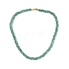 3MM Woven Natural African Jade Round Beaded Necklaces NJEW-Q150-02-1