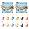 12Pcs 6 Colors Goldfish Locking Stitch Markers HJEW-PH01601-1