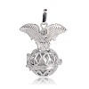 Silver Color Plated Brass Hollow Round Cage Pendants KK-J252-09S-2