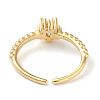 Brass Micro Pave Clear Cubic Zirconia Cuff Rings RJEW-G113-01G-2