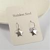 Star 304 Stainless Steel Dangle Earrings EJEW-O040-03P-2