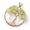 Natural Quartz Crystal & Peridot Big Pendants G-G771-B07-2