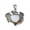 Opalite Heart Pendants KK-K331-01AS-03-3