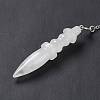 Natural Quartz Crystal Pointed Dowsing Pendulums AJEW-B020-06P-09-4