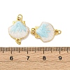 304 Stainless Steel Light Cyan Enamel Shell Shape Connector Charms STAS-U061-06G-3