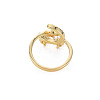 Clear Cubic Zirconia Moon & Star Cuff Ring RJEW-N035-072-NF-2