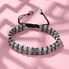 Natural Flower Amazonite and Synthetic Hematite Adjustable Braided Bead Bracelets BJEW-H626-01-06-2