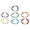 7Pcs Chakra Theme Natural & Synthetic Mixed Gemstone Chips Braieded Beads Bracelets BJEW-JB11326-2