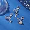 Clear Acrylic & Alloy Star & Moon & Planet Pendant Decorations X-HJEW-JM03051-1