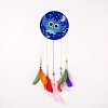 DIY Diamond Painting Hanging Woven Net/Web with Feather Pendant Kits DIY-I084-07-1