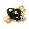 Brass Micro Pave Clear Cubic Zirconia Enamel Pendants KK-I276-26G-3
