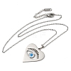 Heart with Evil Eye 304 Stainless Steel Enamel Pendant Necklaces NJEW-E104-05P-2