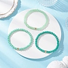 3Pcs Faceted Imitation Jade & Opaque Glass Rondelle Beaded Stretch Bracelets for Women BJEW-JB12563-03-2
