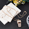 Alloy Crystal Rhinestone Whistle Pendant Necklaces NJEW-WH20001-24G-01-4