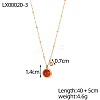 304 Stainless Steel & Red Agate Necklaces STAS-OY013-12G-2