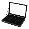 8-Slot MDF Covered with PU Leather Pen Organizer Display Cases with Acrylic Window Lid ODIS-WH0086-232A-02-1