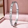 304 Stainless Steel Pave Clear Cubic Zirconia Hollow Rectangle Hinged Cuff Bangles for Women WG179B8-01-1
