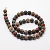 Natural Polychrome Jasper/Picasso Stone/Picasso Jasper Frosted Bead Strands LS-G-O155-03A-8mm-2