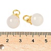 Natural White Chalcedony Round Charms G-P577-04G-3