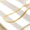 Brass Flat Snake Chain Necklaces NJEW-A042-02G-01-3