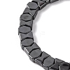 Hourglass & Hexagon Synthetic Non-magnetic Hematite Beaded Stretch Bracelets for Women BJEW-Q345-07-2