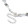 Alloy Star & Natural Pearl Beaded Necklace for Women NJEW-TA00130-5