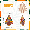 30Pcs Light Gold Tone Alloy Enamel Pendants ENAM-SC0005-18-2