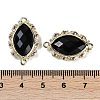 Natural Obsidian Faceted Horse Eye Links G-B126-02G-07-3