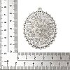 Tibetan Style Antique Silver Alloy Flat Oval Pendant Cabochon Settings TIBEP-M022-40AS-3