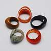 Natural & Synthetic Mixed Stone Wide Band Rings RJEW-S619-M-1