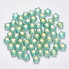 Spray Painted Glass Beads GLAA-R211-04-D06-1