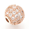 Brass Micro Pave Cubic Zirconia Beads ZIRC-Q013-10mm-142RG-2