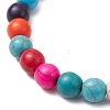 Synthetic Turquoise Beads Stretch Bracelets for Women Men BJEW-JB11466-5